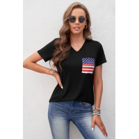 USA Flag Print T-shirt