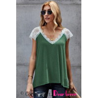 Green Lace Knit Tank