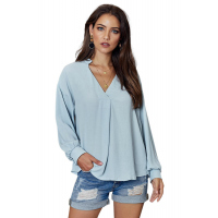 Sky Blue Long Walks on The Beach Blouse