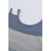 Sky Blue Color Block Knitted Tank Top