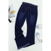 Dark Blue High Rise Flare Jeans