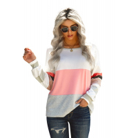 Oversized Colorblock Patchwork Long Sleeve Top