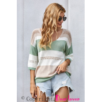 Spring Meadow Long Sleeve Loose Casual Knit Top 