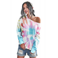 Rainbow Tie Dye Pullover Long Sleeve Top