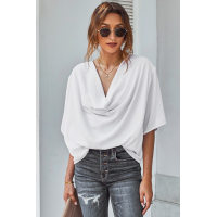 White Draped Blouse