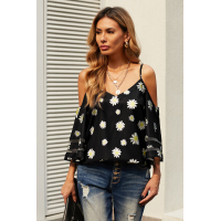 Daisy Floral Cold Shoulder Blouse