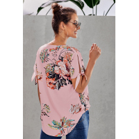 Pink Floral Twist Top