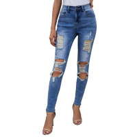 Medium Wash Distressed Skinny Jeans