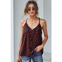 Red Leopard Printed Racerback Tank Top