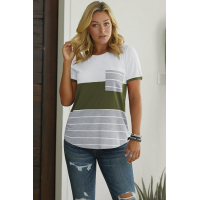 Green Right Here With Me Color Block Top