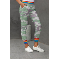 Rainbow Stripe Camo Casual Pants