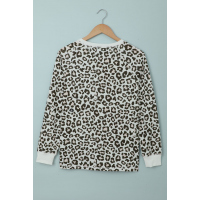 Long Sleeve Leopard Print Top