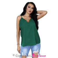 Green Scallop Edge Tank Top