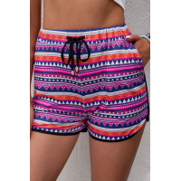 Rosy Printed Pocketed Drawstring Shorts