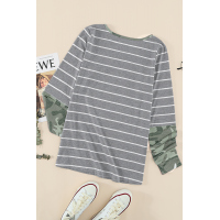 Camo Stripes Long Sleeves Top