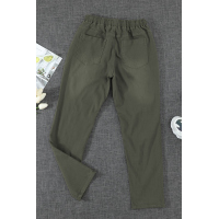 Green Pocketed Denim Joggers