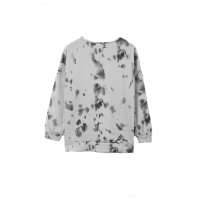 Black Oversize Scrawl Print Long Sleeve Top