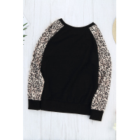 Leopard Pumpkin Print Long Sleeve Blouse