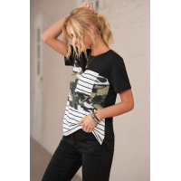 Striped Camo Pocket T-Shirt