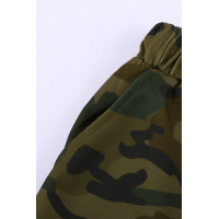 Green Camouflage Drawstring Casual Shorts