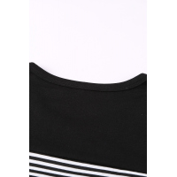 Black Pinstripe Patch Pocket Top 