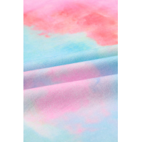 Sequin Pocket Tie-dye Panel Striped Sleeve Top