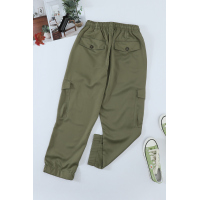 Olive Drawstring Cargo Pocketed Joggers