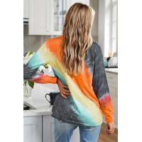 Ombre Orange Tie-dye Long Sleeve Top