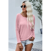 Batwing Sleeve Ribbed Top