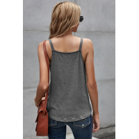 Gray Wrap Front Tank Top