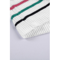 Multicolor Stripes White Knit Tank Top