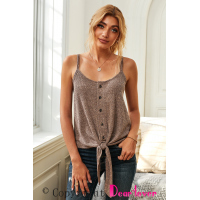 Brown Buttoned Knit Camisole