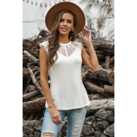 White Lace Cape Flowy Tank Top