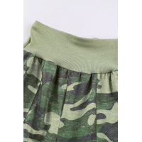 Green Camouflage Pocket Casual Pants With Slit