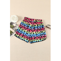 Leopard Pocketed Drawstring Shorts