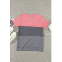 Gray Contrast Colorblock T-shirt