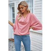 Pink Draped Blouse