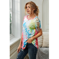 Getting Ripped Raglan Sleeve Tie Dye T-shirt