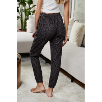 Gray Casual Skinny Leopard Print Pants