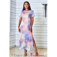 Blue Tie Dye Maxi Dress