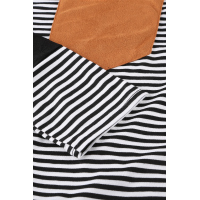 Black Pinstripe Patch Pocket Top 