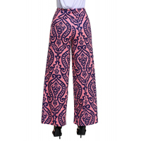 Damask Print Pink Palazzo Pants