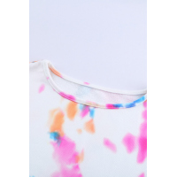 White Oversize Scrawl Print Long Sleeve Top