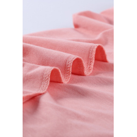 Pink Buttoned Detail Cotton Blend Short Sleeve T-shirt