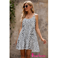 White Tiered Leopard Babydoll Dress