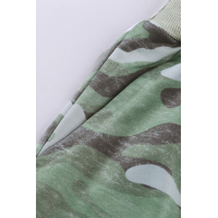 Light Green Camouflage Pocket Casual Pants With Slit