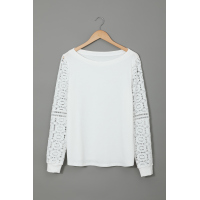 White Lace Long Sleeve Top