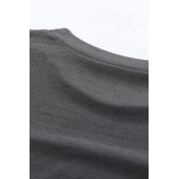 Gray Color Block Panel Front T-shirt with Knot