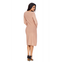 Pink Womens Hand Knitted Sweater Dress