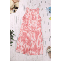 Orange Tie Dye Knit Tank Dress